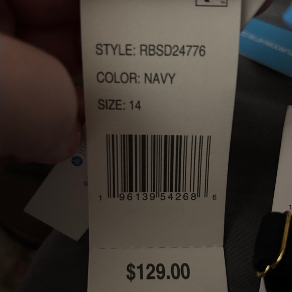 Blue Leaf-Print Women’s One-Piece Swimsuit - Picture 3 of 3